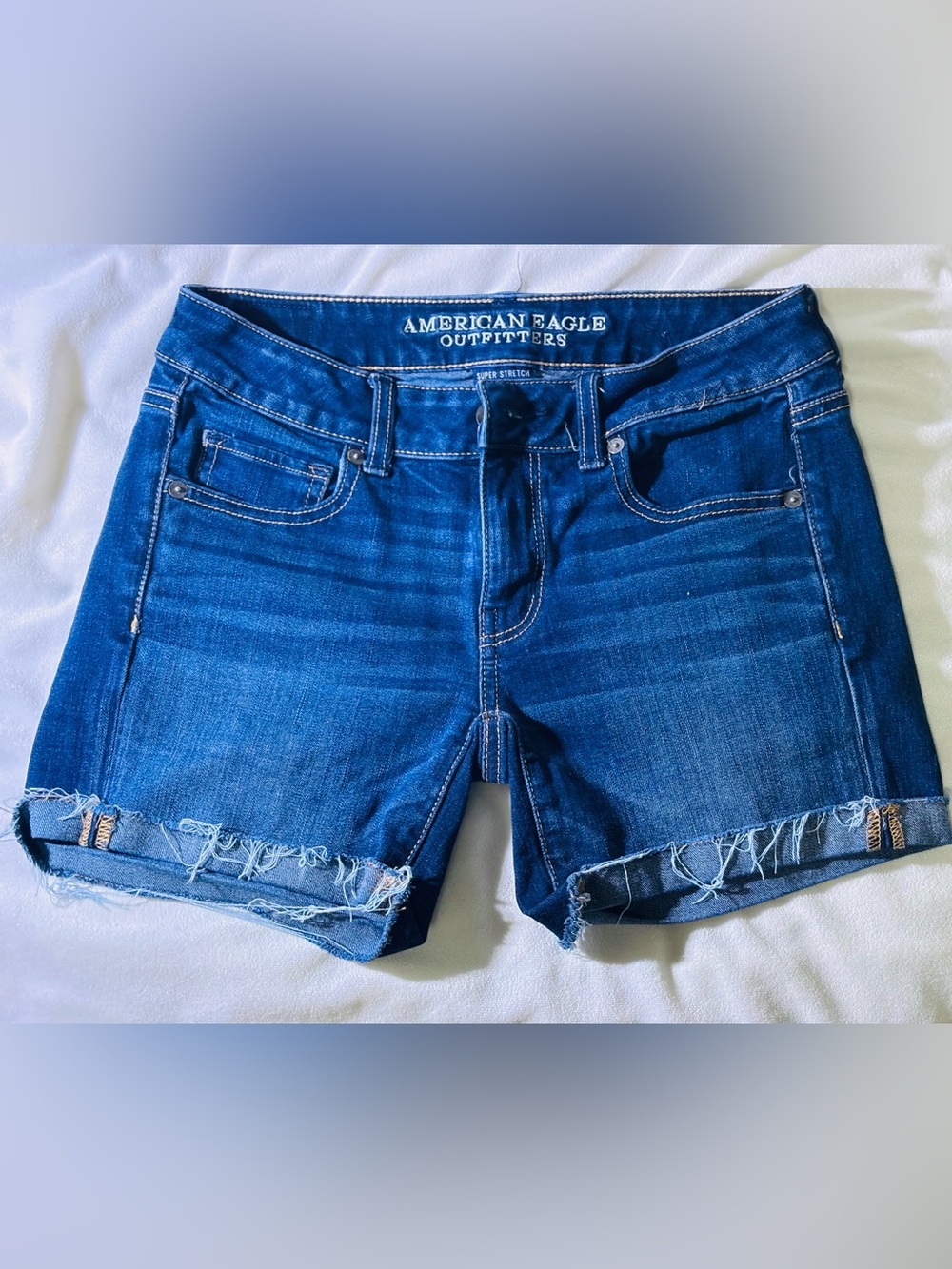 American Eagle Outfitters Blue Denim Jean Super Stretch Shorts
